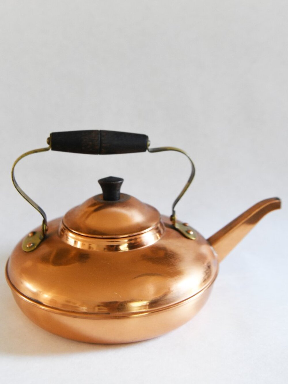 Copper Tea Pot (#5) with wooden handle from Copral of Portugal